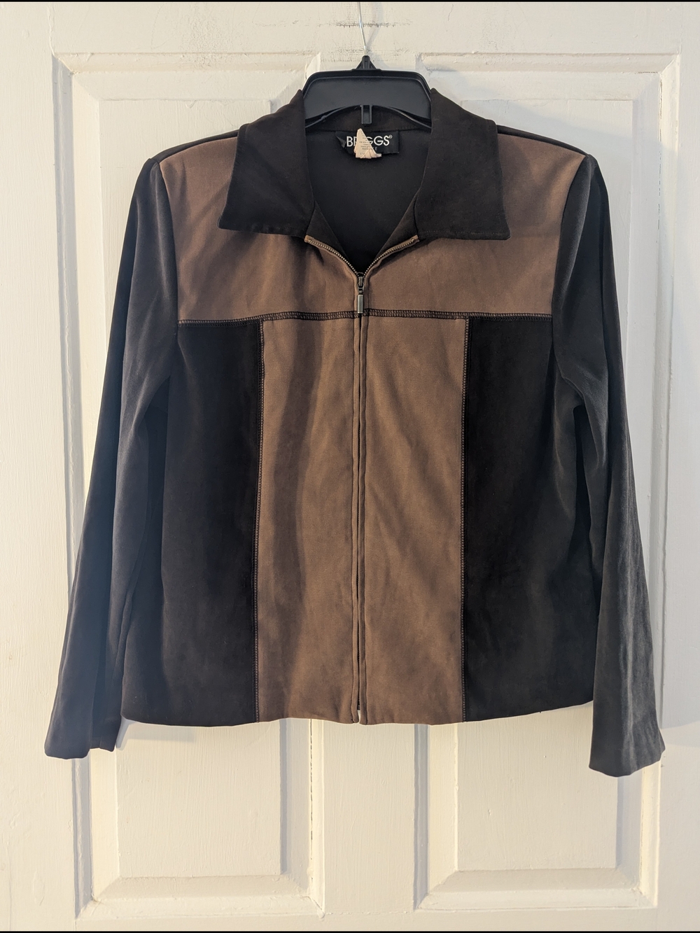 Briggs New York Two-Tone Brown & Black Zip Jacket